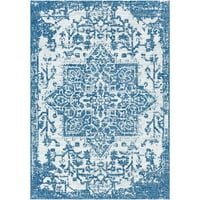 Уметнички ткајачи Винисиус 10 '14' Сино -бели ориентални килими на отворено