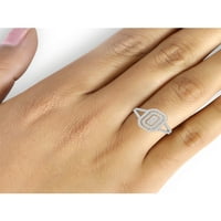 Jewelersclub 3-парчиња бел дијамант Стерлинг сребрени обетки сет, стерлинг сребрен ѓердан, сребрени прстени-накит во форма на
