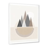 DesignArt 'Апстрактна месечина и сонце во планините III' Современ врамен уметнички принт