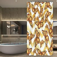Цртан Филм Златен Пеперутка Дизајн Туш Завеса Модерен Водоотпорен Туш Завеси