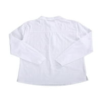 Bebiullo Mens Linen Henley Shirt Long Sleeve Cotton Beach Yoga Loose Fit Henleys Tops White XL