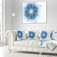 DesignArt Фрактална цветна светло сина дигитална уметност - перница за фрлање цвеќиња - 18x18