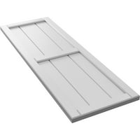 Ekena Millwork 1 2 W 62 H TRUE FIT PVC, четири ролетни за табли со табла-n-batten, недовршени