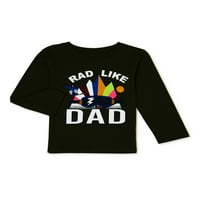 Garanimals Toddler Boys Rad како тато графички маица со долг ракав